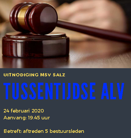 Uitnodiging tussentijdse ALV